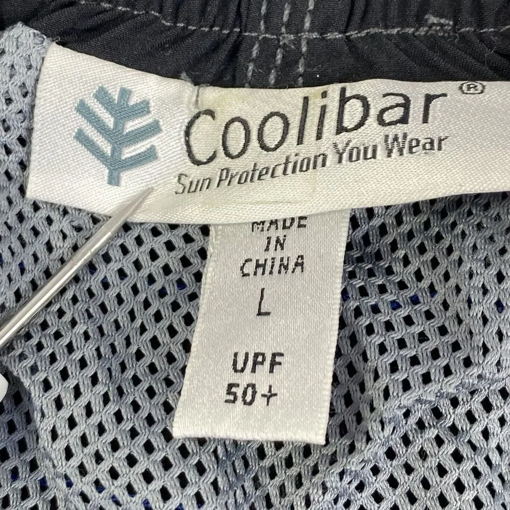 Coolibar Mens Island‎ Swim Trunks Size Large Gray UPF 50+ Mesh Lined Striped 10